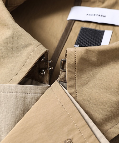 トレンチコート コート ZIPPER LAYERED TRENCH COAT メンズの画像