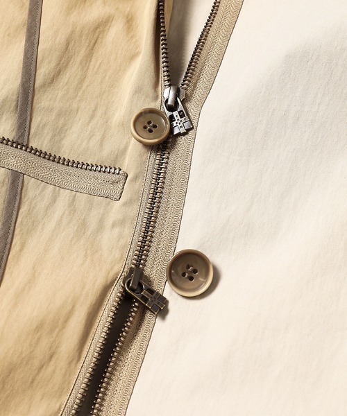 トレンチコート コート ZIPPER LAYERED TRENCH COAT メンズの画像