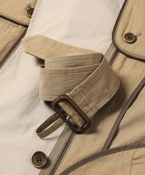 トレンチコート コート ZIPPER LAYERED TRENCH COAT メンズの画像