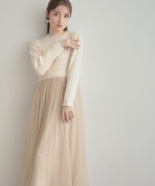 「couture brooch」 ドッキングワンピース 38 サンドベージュ レディース_画像8