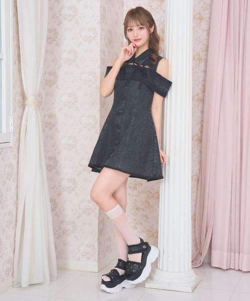 LAFARY（ラファリー） サンダル ロゴキルティングスポサン レディース