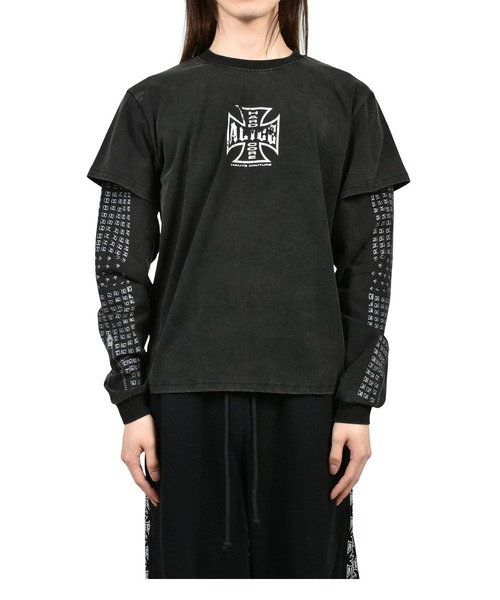 ALICE HOLLYWOOD tシャツ NUBIAN x ALICE MOTO COUTURE LAYERED LS T