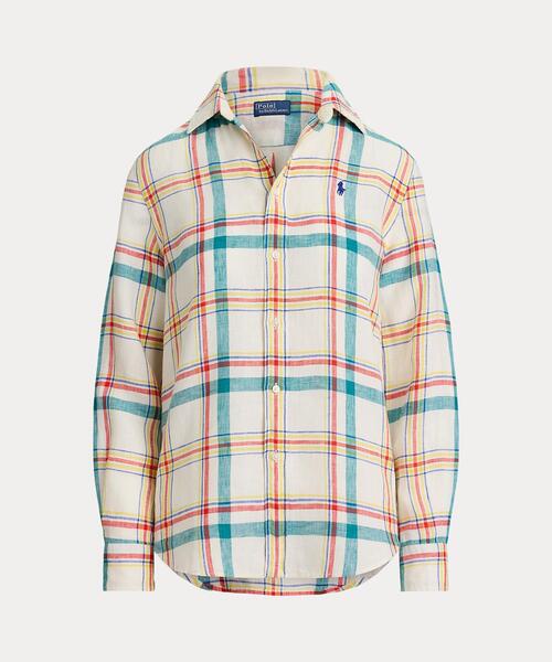 ‼️最高級‼️ リネン ラルフローレン シャツ ブラウス チェック S　NO2153 POLO RALPH LAUREN（ポロ ラルフ ローレン）の「クラシック フィット
