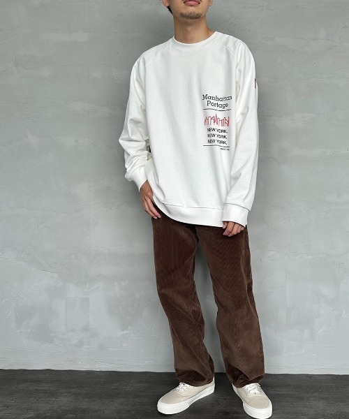 「Manhattan Portage」 スウェットカットソー X-LARGE ブラック レディース_画像2