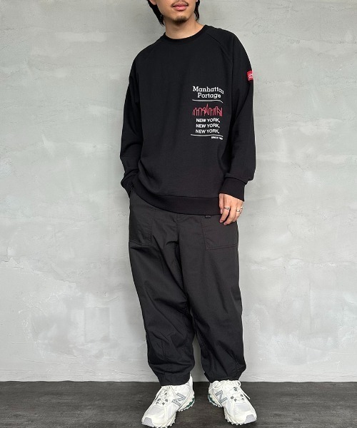 「Manhattan Portage」 スウェットカットソー X-LARGE ブラック レディース_画像9