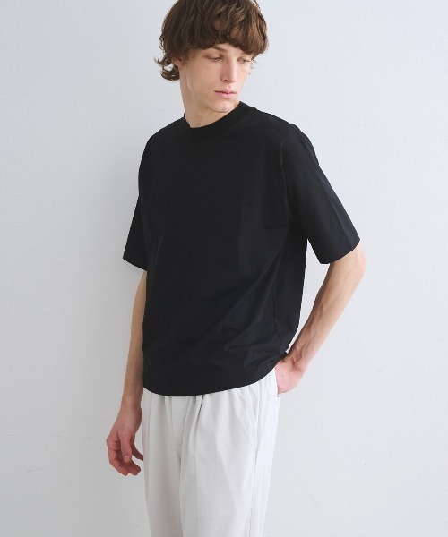 three dots（スリー ドッツ） tシャツ パウダリーコットン クルー