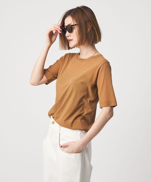 tシャツ 「conte」コットン シアー クルーネックTシャツ レディースの画像