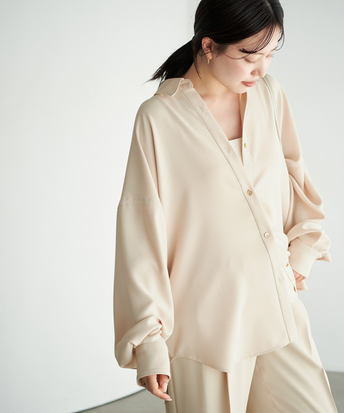 美品✨プラージュ シャツ 麻 ブラウス 春服 カットソー リネン オーバーサイズ plage（プラージュ） ブラウス シャツ Dolman Wrap シャツ レディース