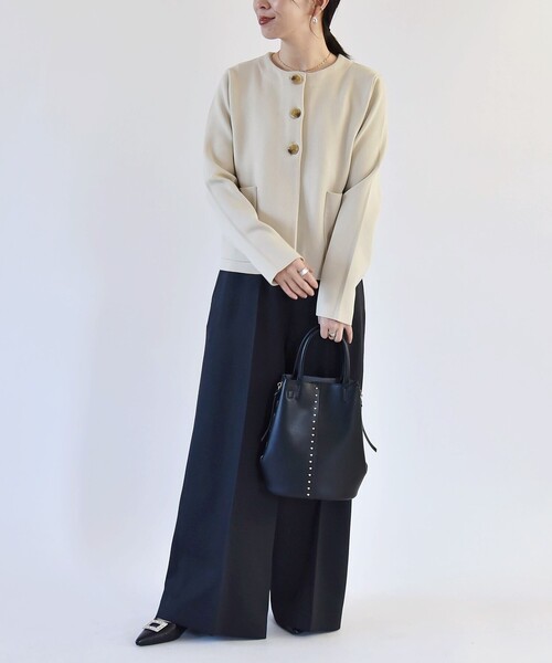 「quaranciel」 ニットカーディガン ONE SIZE ナチュラル レディースの画像