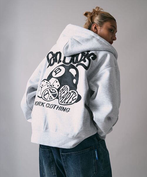 「BEN DAVIS」 ジップアップパーカー X-LARGE ブラック メンズ_画像9