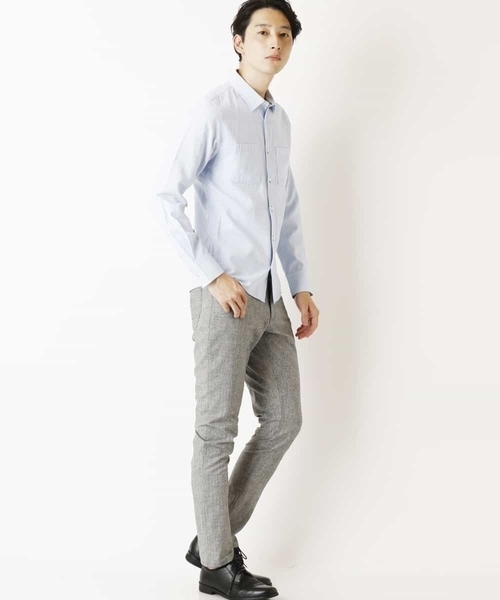 「MK MICHEL KLEIN HOMME 」 長袖シャツ 51 ライトブルー メンズ_画像4