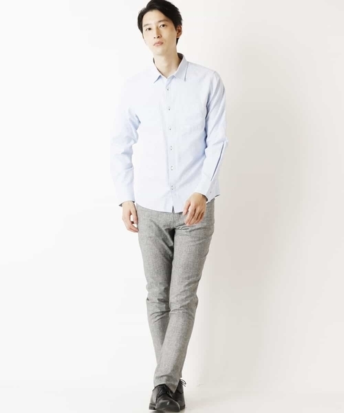 「MK MICHEL KLEIN HOMME 」 長袖シャツ 51 ライトブルー メンズ_画像5