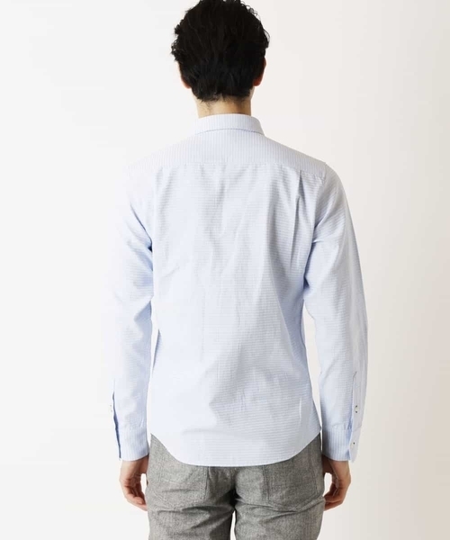「MK MICHEL KLEIN HOMME 」 長袖シャツ 51 ライトブルー メンズ_画像6