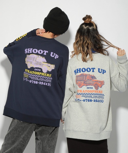 「PBLIM」 スウェットカットソー LARGE ネイビー レディース_画像3