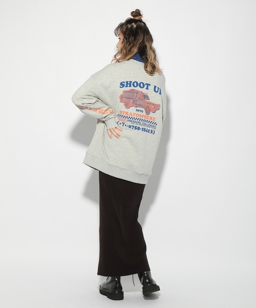 「PBLIM」 スウェットカットソー LARGE ネイビー レディース_画像4