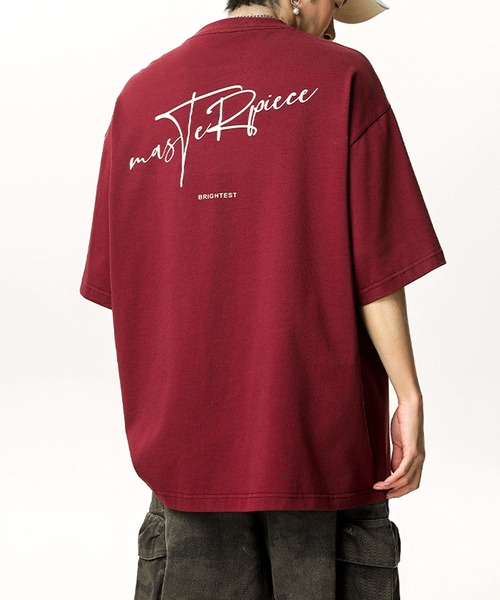 「JOHNNY WOLF」 半袖Tシャツ L ワイン メンズ_画像7