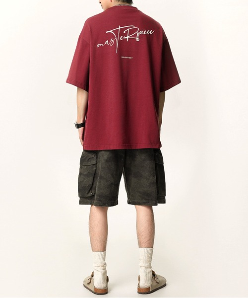 「JOHNNY WOLF」 半袖Tシャツ L ワイン メンズ_画像9