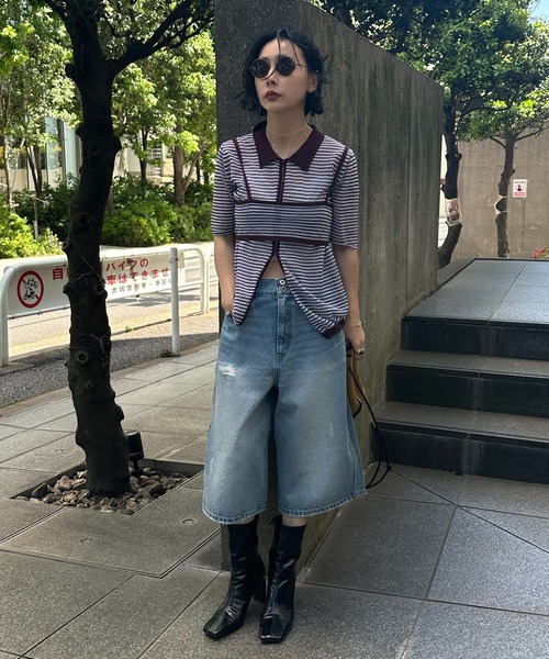 Ameri（アメリ） ブラウス シャツ 夏 半袖 MEDI PUCHI BUSTIER SET