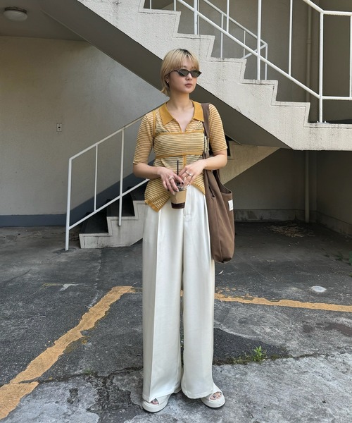 Ameri（アメリ） ブラウス シャツ 夏 半袖 MEDI PUCHI BUSTIER SET
