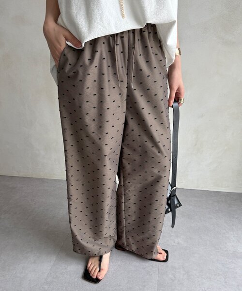 ワイドパンツ パンツ 「WEB限定」レーヨンカットドビーパンツ レディースの画像