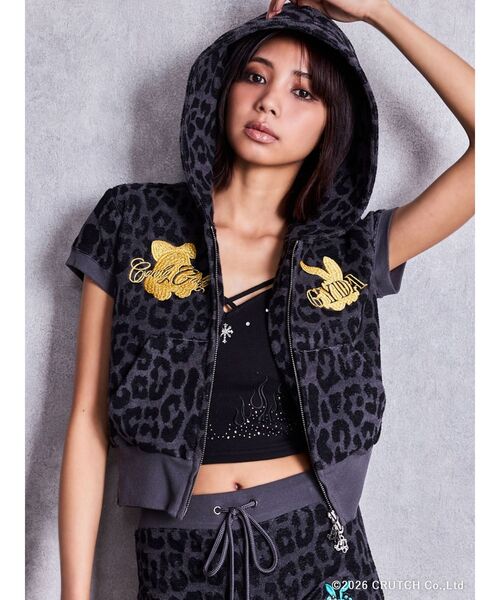 GYDA（ジェイダ） パーカー GYDA×GALFY leopard pileパーカー