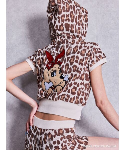 GYDA（ジェイダ） パーカー GYDA×GALFY leopard pileパーカー