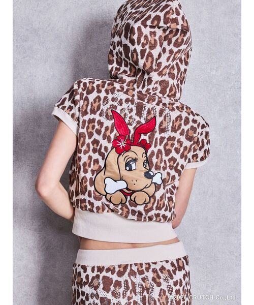 GYDA（ジェイダ） パーカー GYDA×GALFY leopard pileパーカー
