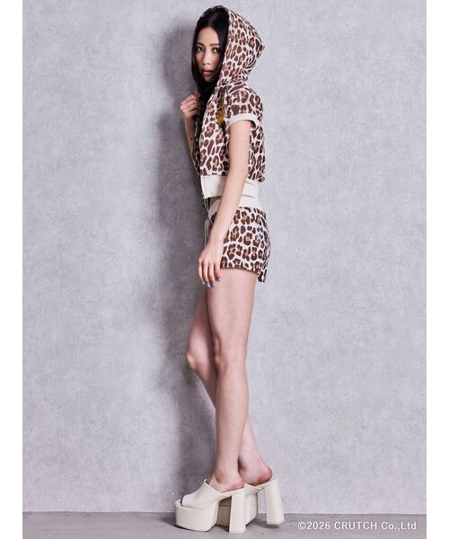 GYDA（ジェイダ） パーカー GYDA×GALFY leopard pileパーカー