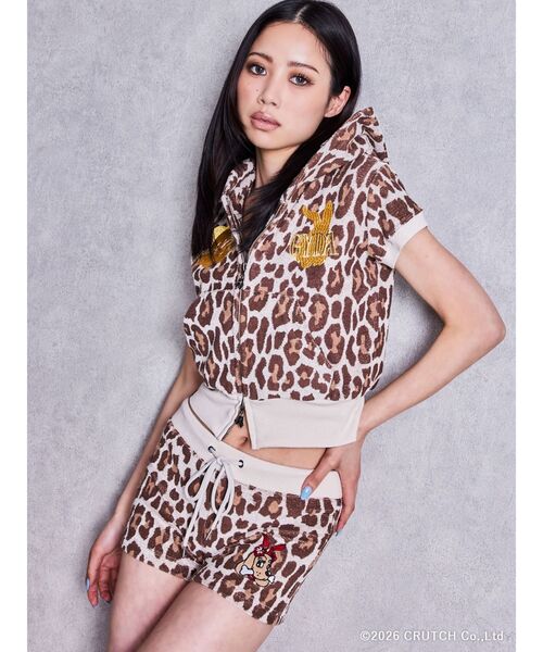 GYDA（ジェイダ） パーカー GYDA×GALFY leopard pileパーカー