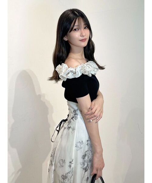 MERCURYDUO（マーキュリーデュオ） スカート 花柄バックレースアップ