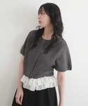 ニット セーター フリルドッキングニットカーデ...の詳細画像2