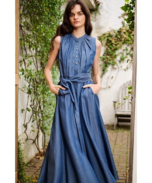 Estella.K ワンピース Ayla Denim Dress サスティナブルデニムタック 