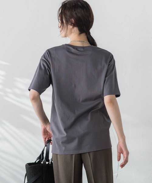 「LAUTREAMONT」 半袖Tシャツ 9号 チャコールグレー レディース_画像5