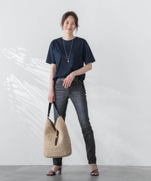 「LAUTREAMONT」 半袖Tシャツ 9号 チャコールグレー レディース_画像6