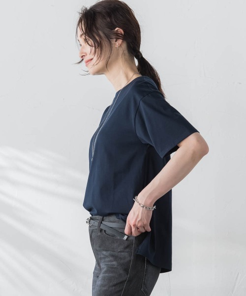 「LAUTREAMONT」 半袖Tシャツ 9号 チャコールグレー レディース_画像8