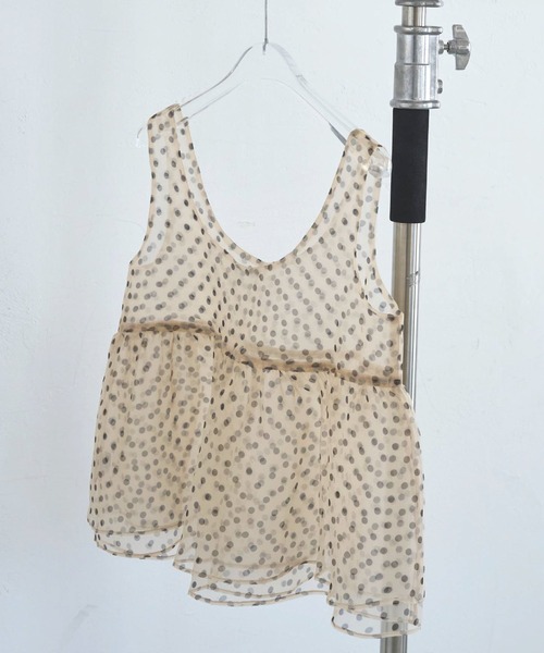 トップス gather flare organdy peplum tops WILLFULLY（ウィルフリー） gather flare organdy peplum tops