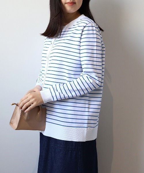 「MB mint breeze」 ニットカーディガン 4L ネイビー レディース_画像5