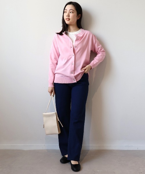 「MB mint breeze」 ニットカーディガン 4L ネイビー レディース_画像7