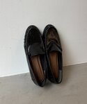 ローファー ギャザーラウンドローファー レディースの詳細画像1
