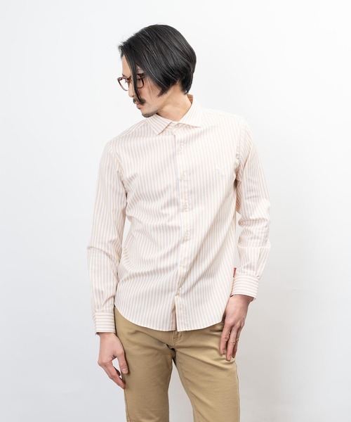 「Healthknit Product」 長袖シャツ L ベージュ メンズ_画像2