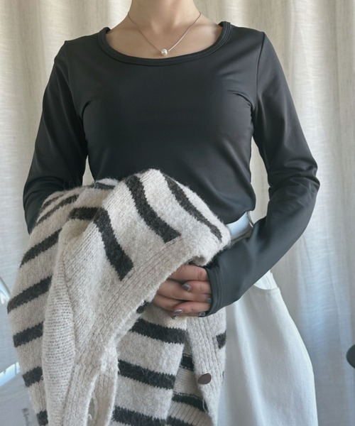 aimoha（アイモハ） インナーシャツ 肌着 裏起毛ヒートカットソー