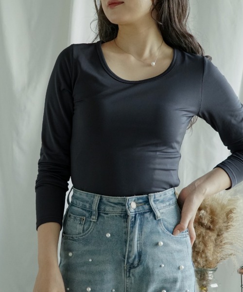 aimoha（アイモハ） インナーシャツ 肌着 裏起毛ヒートカットソー