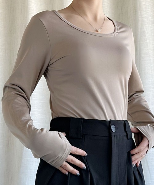 aimoha（アイモハ） インナーシャツ 肌着 裏起毛ヒートカットソー