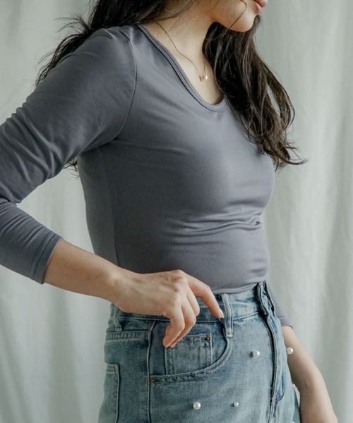 aimoha（アイモハ） インナーシャツ 肌着 裏起毛ヒートカットソー