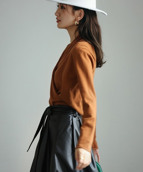 ニット セーター カシュクールネックニットトップス レディース | SAISON DE PAPILLON | 23