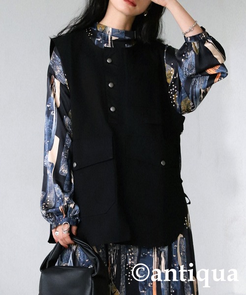 antiqua ベスト ジレ ミリタリーベスト レディース : ZOZOTOWN