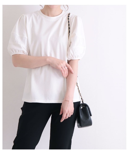 定番日本製 tシャツ PayPayモール店 - 通販 - PayPayモール Tシャツ プリーツ袖のシンプルなカットソー ZOZOTOWN 人気好評