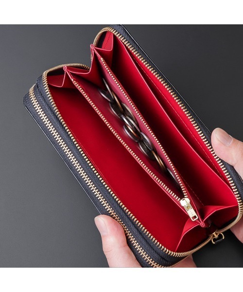 メンズ財布 11643 財布 カーボン加工ダブルファスナー長財布 メンズ : ZOZOTOWN
