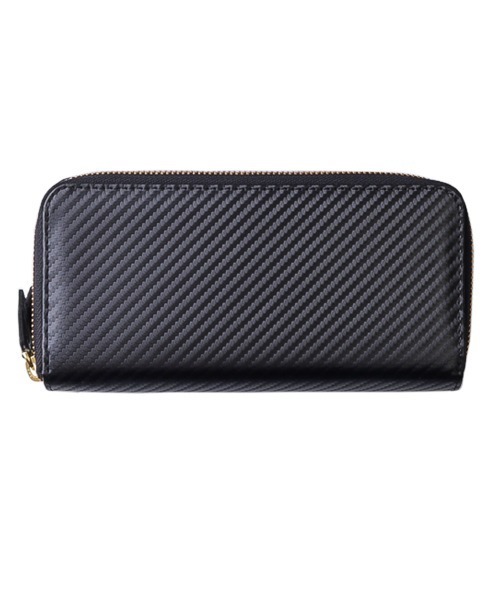 メンズ財布 11643 財布 カーボン加工ダブルファスナー長財布 メンズ : ZOZOTOWN