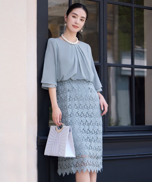DRESS+ ドレス ワンピース パーティー オフィス 結婚式 シフォン